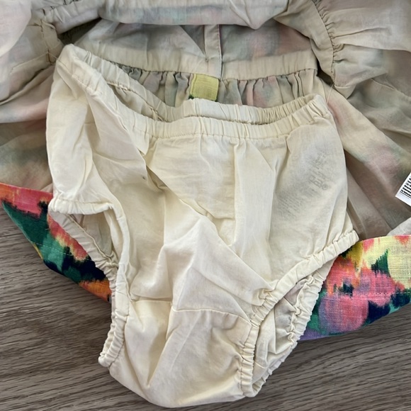 NWT Baby Gap Girls 12-18 Month Watercolor Floral Linen Blend Dress Set - Picture 5 of 8